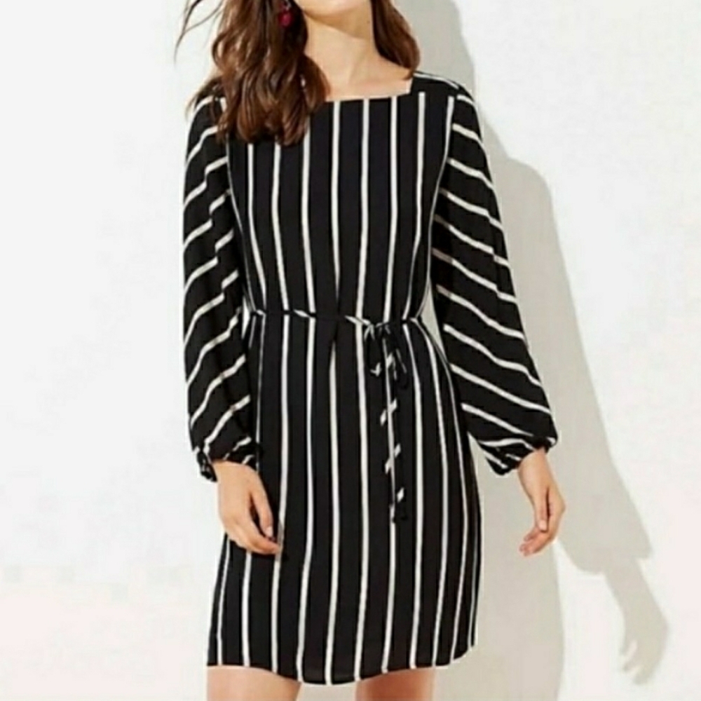 LOFT Black and White Dress Plus Size 20